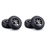 JOGO RODAS E PNEUS MONTADOS E COLADOS PARA BUGGY 1/8 OFF-ROAD 17MM ORIGINAL DO BUGGY INFERNO NEO 3.0 KYOSHO IFH002GMB IFT001